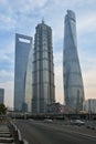 Three Tallest Buildings in Shanghai Royalty Free Stock Photo