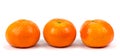 Three tangerine on a white background
