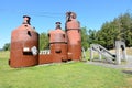 Three tanks at Gas Works Park in Seattle, Washington Royalty Free Stock Photo