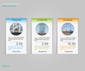 Three tariffs banners. Web pricing table. Vector design for web app. Price list. Business tariff banners. Royalty Free Stock Photo