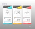 Three tariffs banners. Web pricing table. Vector design for web app. Price list. Grouped correctly. Royalty Free Stock Photo