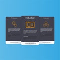 Three tariffs banners. Web pricing table. Vector design for web app. Price list. Royalty Free Stock Photo