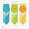 Three tariffs banners. Web pricing table. Vector design for web app. Set offer tariffs. Price list. Royalty Free Stock Photo