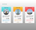 Three tariffs banners. Web pricing table. Vector design for web app. Royalty Free Stock Photo