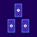 Three tarot card spread. Reverse side Royalty Free Stock Photo