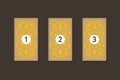 Three tarot card spread. Reverse side Royalty Free Stock Photo