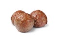 Three tasty cooked meatballs on white background Royalty Free Stock Photo