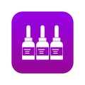 Three tattoo ink bottles icon digital purple