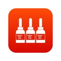 Three tattoo ink bottles icon digital red