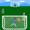 Children are practicing vector soccer