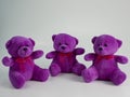 three teddy bears isolated on a white background Royalty Free Stock Photo