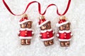 Three teddybear ornaments Royalty Free Stock Photo