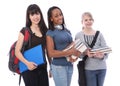 Three teenage ethnic student girls in education Royalty Free Stock Photo