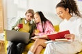 Three teenage girls of different backgrounds Royalty Free Stock Photo