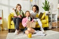 Three teenage girls of different races Royalty Free Stock Photo