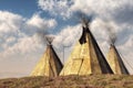 Three teepees Royalty Free Stock Photo