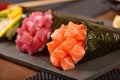 Three temaki sushis Royalty Free Stock Photo