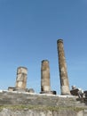 Three temple columns in the Forum in Pompeii