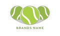 Three tennis ball illustration logo design vector