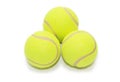 Three tennis balls isolated Royalty Free Stock Photo