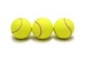 Three tennis balls isolated Royalty Free Stock Photo