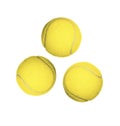 Three tennis balls isolated Royalty Free Stock Photo