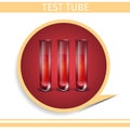 Three Test Tubes inside of Red Circle Icon Sign