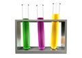 Three Test Tubes In A Metal Stand Front