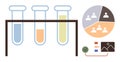 Scientific Analysis Concept with Test Tubes and Data Visualization Elements Royalty Free Stock Photo