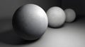 Three textured spheres on a soft gradient background Royalty Free Stock Photo