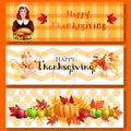 Three Thanksgiving banners. Royalty Free Stock Photo