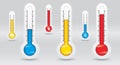 Three thermometers with different temperatures, measure diagnostic, cold, medium, hot Royalty Free Stock Photo