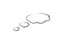 Vector thought bubbles clouds by black ink pen