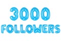 Three thousand followers, blue color