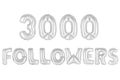 Three thousand followers, chrome grey color