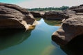 Three thousand waving the rocks beneath the Mekong river, Ubon R Royalty Free Stock Photo