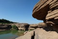 Three thousand waving the rocks beneath the Mekong river, Ubon R Royalty Free Stock Photo