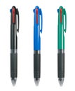 Three three-coloured pens Royalty Free Stock Photo