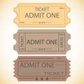 Three tickets. Royalty Free Stock Photo