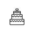 Three tier cake line icon