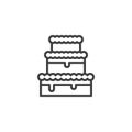 Three tier cake line icon