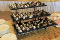 Three tier tray of chocolate dipped berries