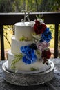 Three Tier White Wedding Cake