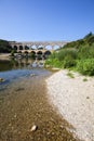 Three-tiered aqueduct Pont du Gard Royalty Free Stock Photo