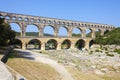 Three-tiered aqueduct Pont du Gard Royalty Free Stock Photo