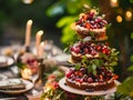 Three Tiered Cake With Berries