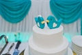Blue birds on the top of the cake 8810. Royalty Free Stock Photo