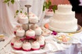 Three tiered wedding cake