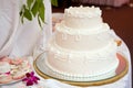 Three tiered wedding cake