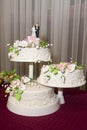 Three-tiered wedding cake